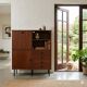 High metal cabinet with mahogany veneer, Italy 1960s
