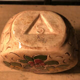 Ceramic pitcher with floral decoration signed Lucq