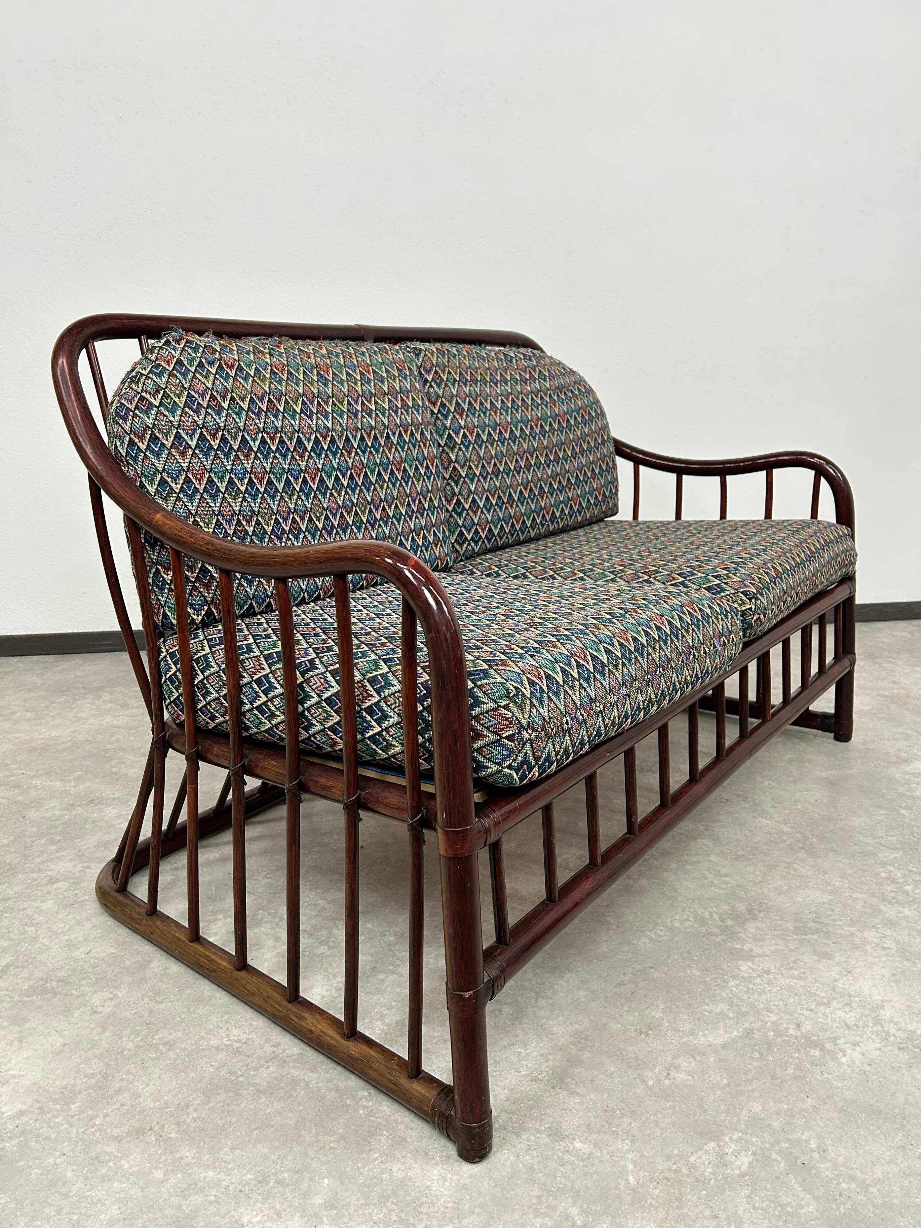 Canapé en bambou de style mid-century moderne par Gervasoni