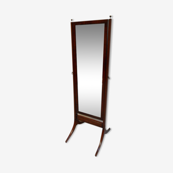 Miroir debout antique en acajou, 140x43 cm
