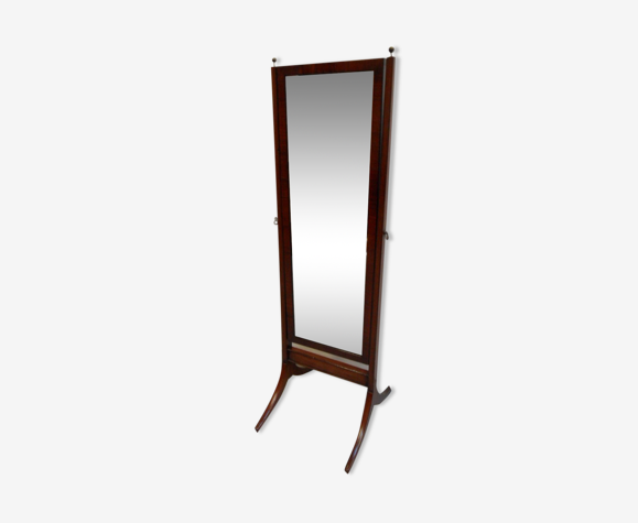 Miroir debout antique en acajou, 140x43 cm