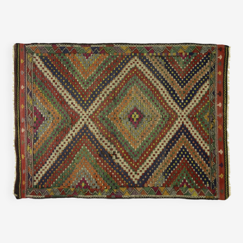 Tapis kilim de zone, kilim turc noué à la main en laine vintage, tapis de 247 cmx 175 cm