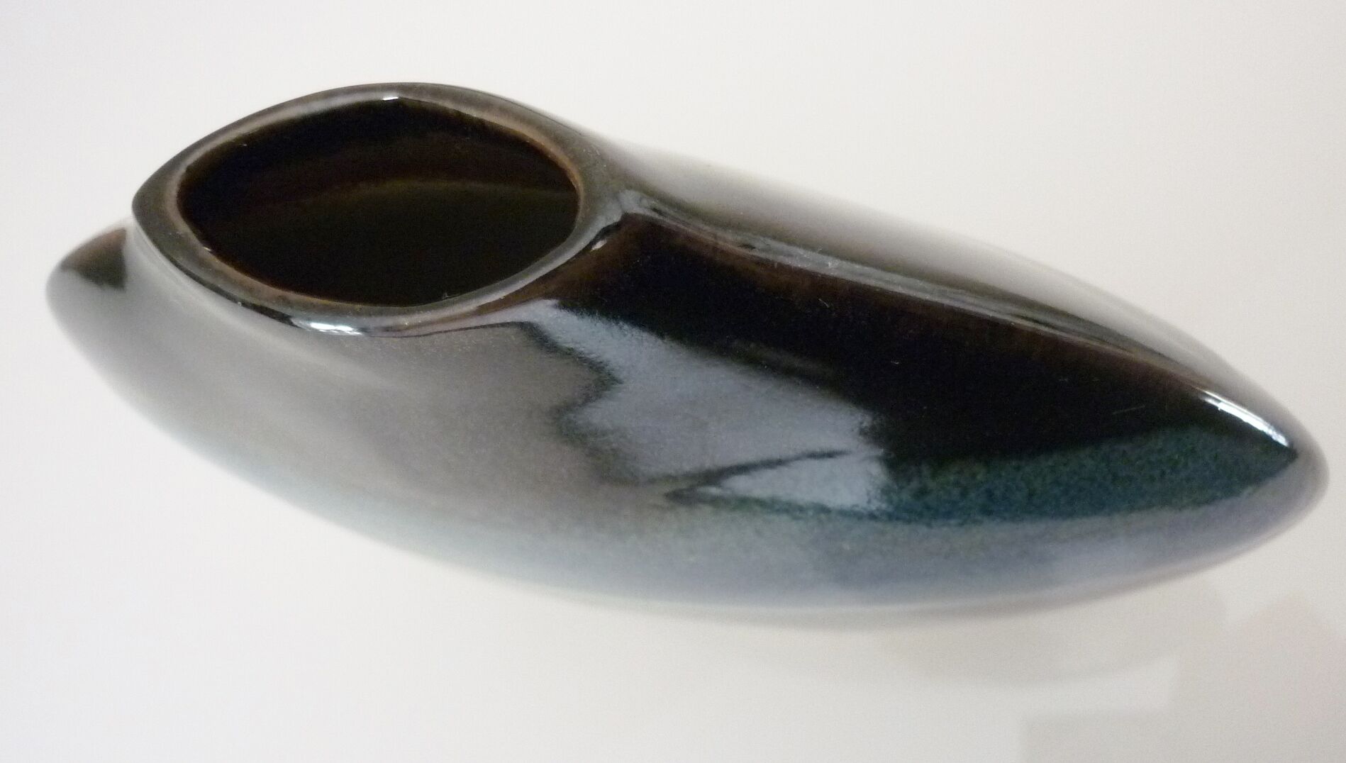 Enamelled ceramic design lens vase, 70s, Benoit Montreau Pour Virebent