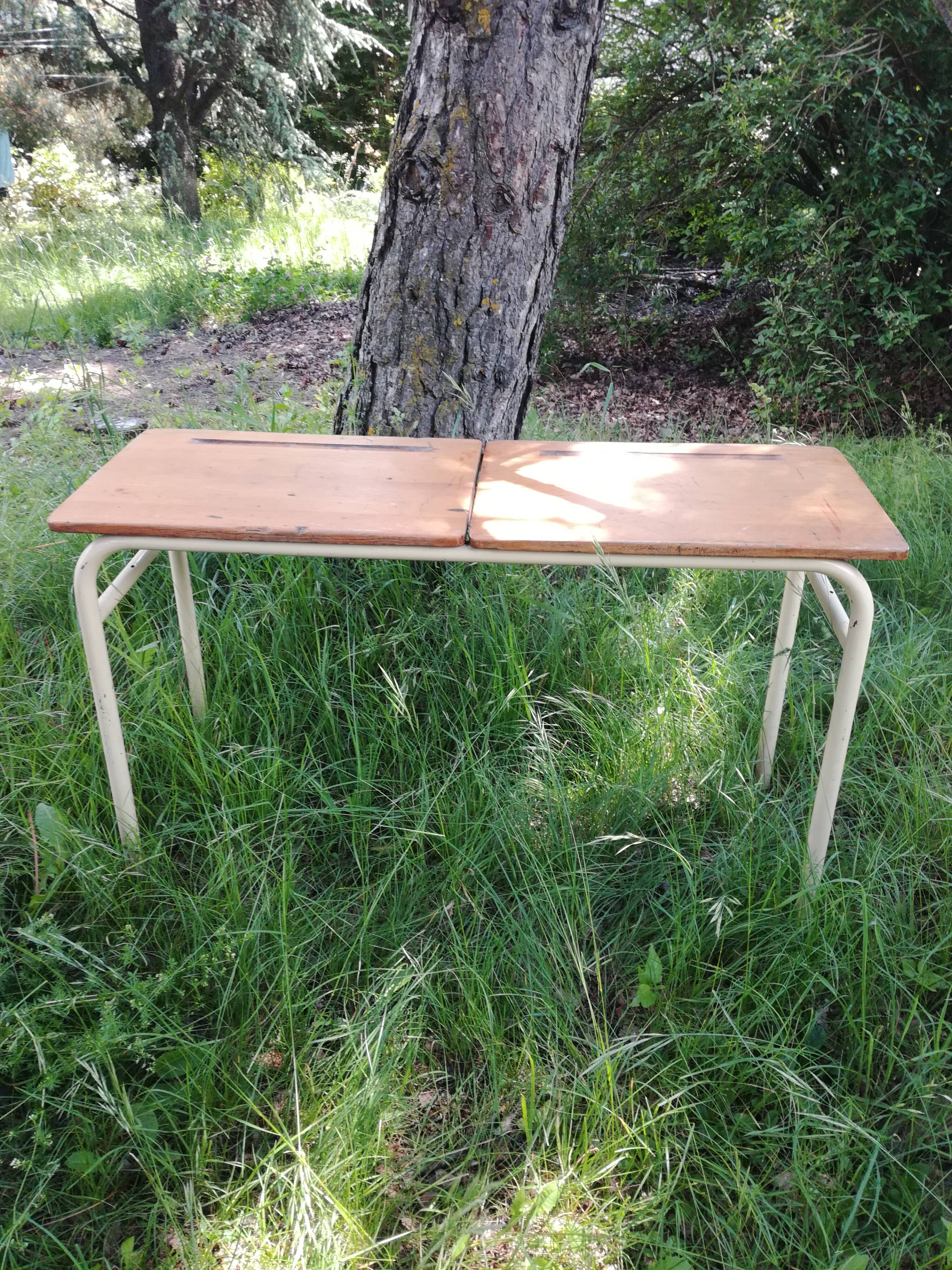 Industrial console double school desk