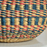 Vintage basket with leather handle