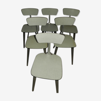 Set of 6 chairs formicat jpp model susset around 1950
