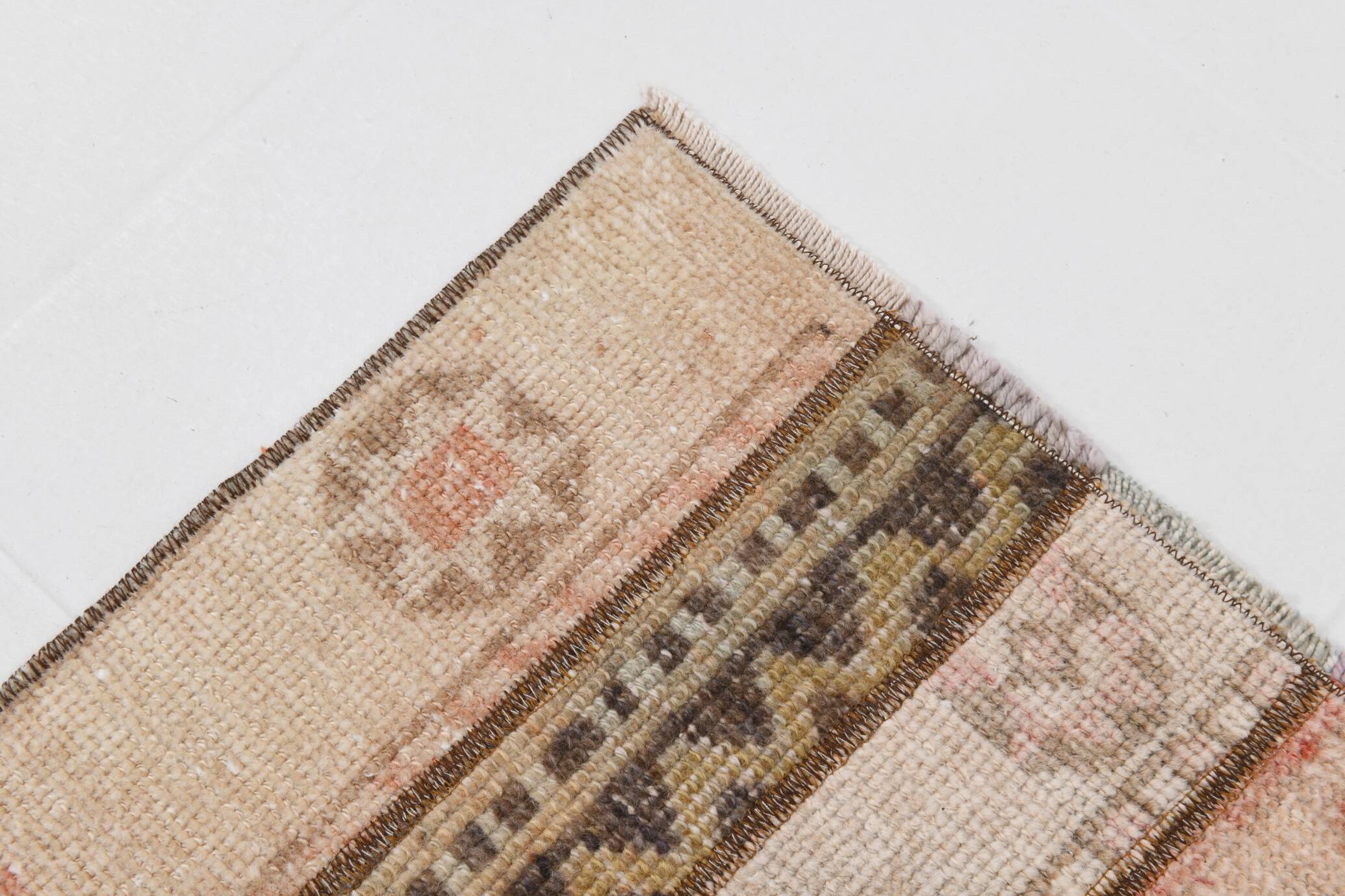 Pale Red Brown Hallway Vintage Runner Rug, 63x356Cm