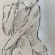 Tableau dessin Fusain signé « portrait de danseuse »