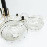 See Delmas chandelier, 5 branches, black and gold, transparent glass, 1960