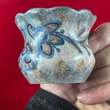 Set of 8 ceramic Quimper cups and under cups