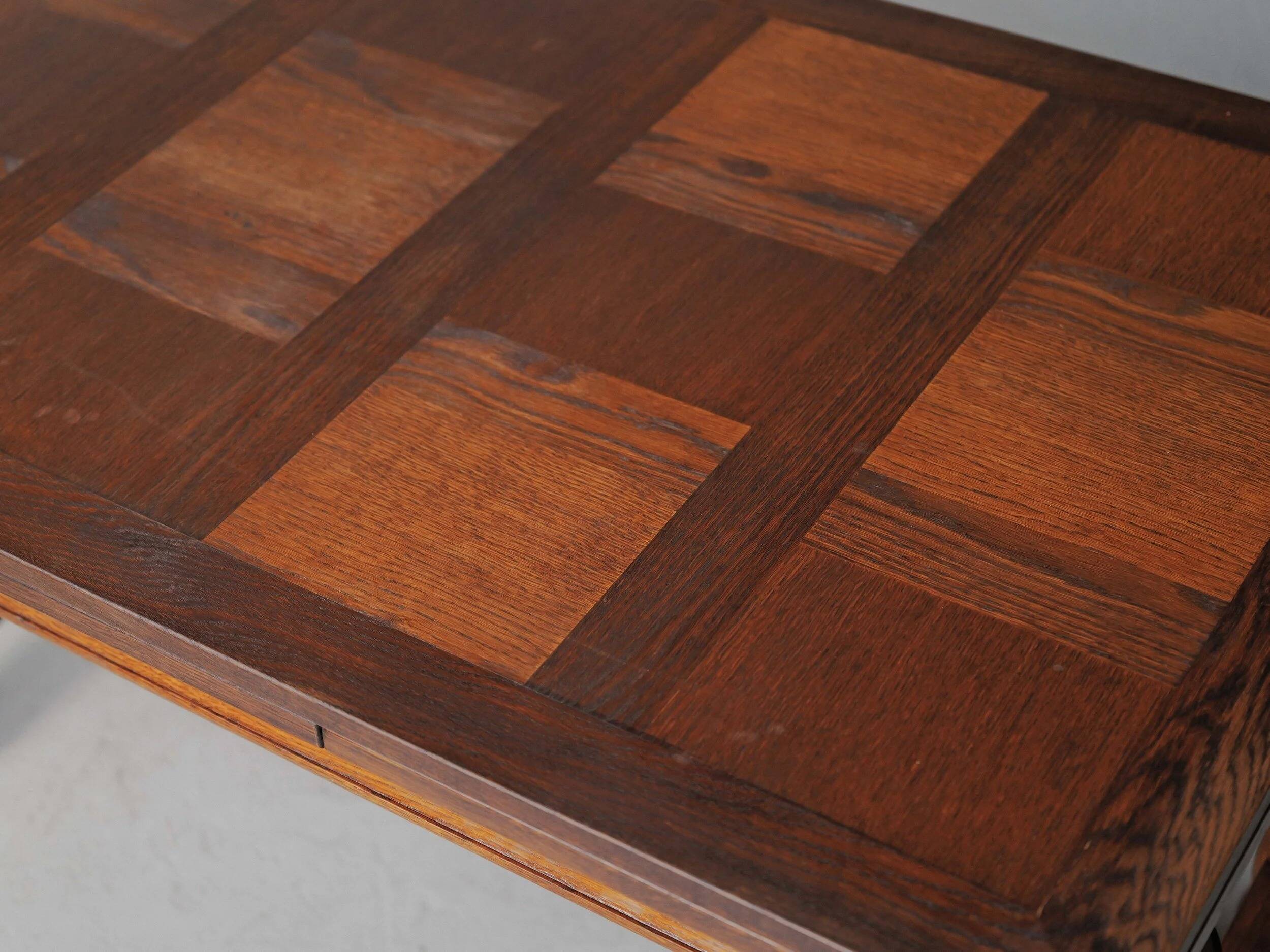 Modernist oak dining table, France, 1940–1950