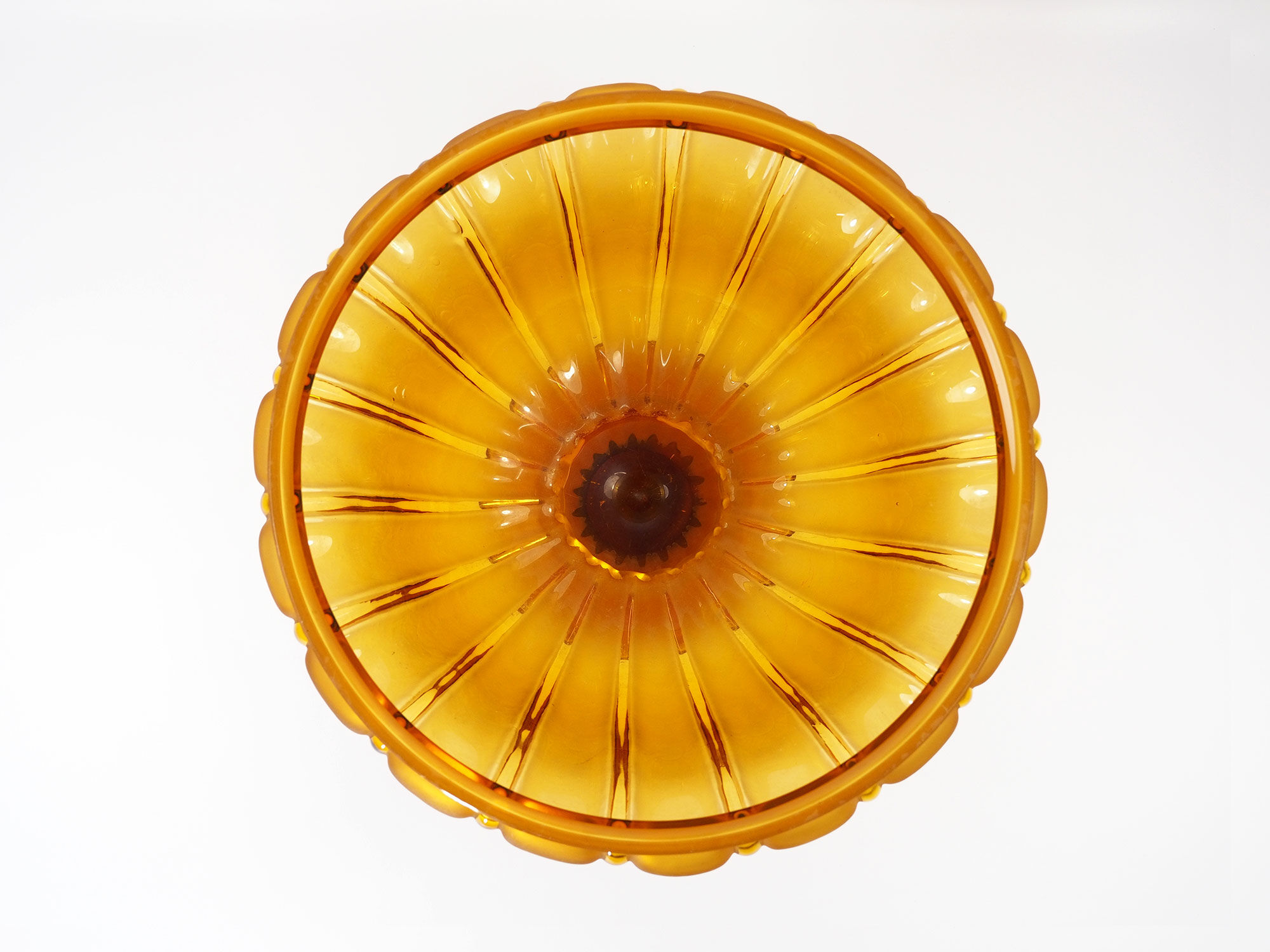 Art Deco Amber Glass Centerpiece Bowl-Circa 1930s