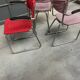 Set of 3 vintage cantilever chairs reupholstered.