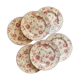 6 dessert plates Tablemates decorated with pink flowers