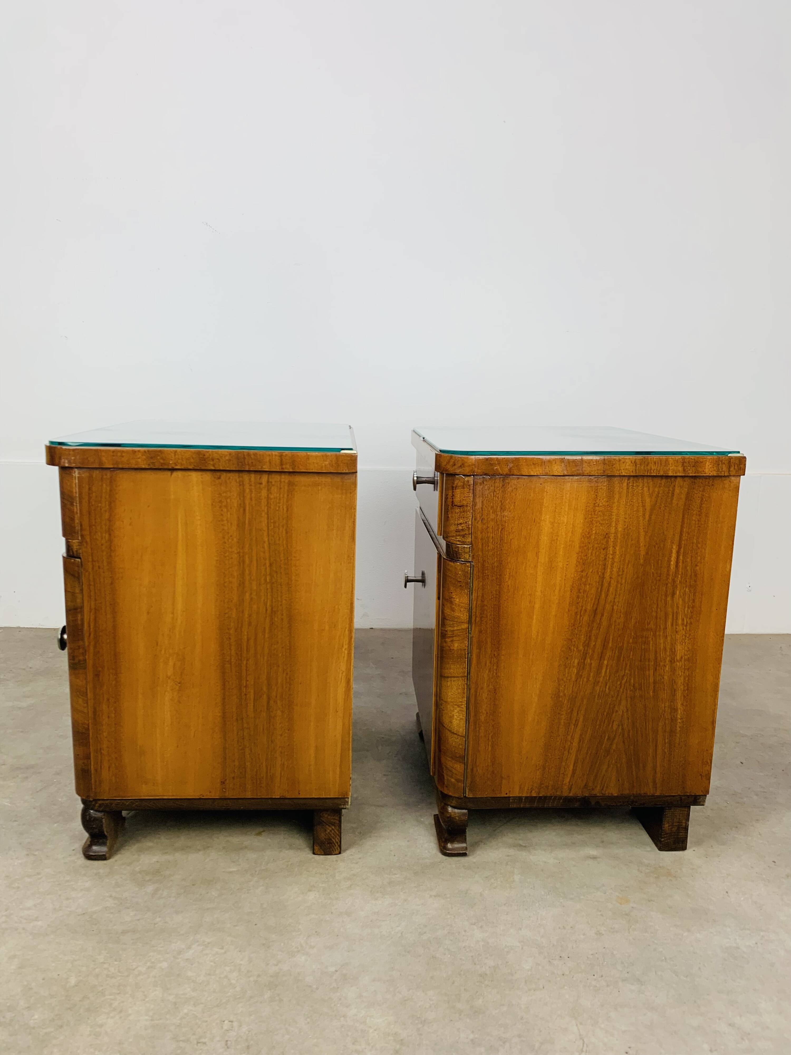 Pair of Art Deco bedside tables, 1930s