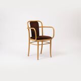 Set o 4 bentwood chairs in brown velvet by TON