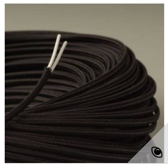 Wooden lamp base, 2-metre fabric cable.