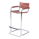 Bauhaus Bar Chair in Chromed Steel and Faux Leather, Germany, 1970s