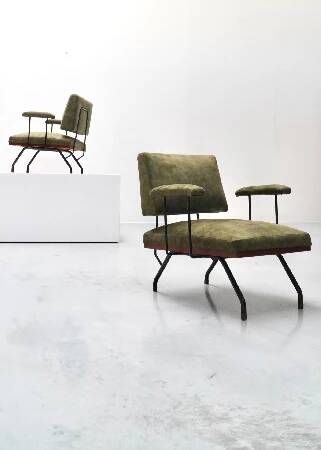 Pair of 1950s Italian Modernist Lounge Chairs