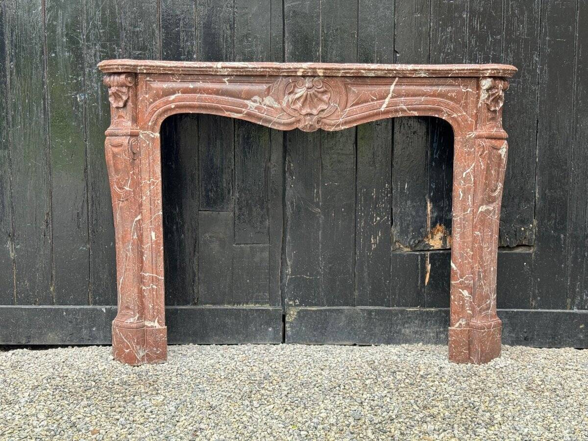 Louis XV Style Fireplace In Rance Marble, Circa 1880