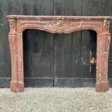 Louis XV Style Fireplace In Rance Marble, Circa 1880