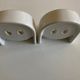 Pair of white porcelain bathroom shelves 1950