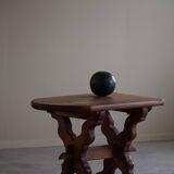 Brutalist oak desk from the mid-century, made in France in the 1950s.