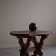 Brutalist oak desk from the mid-century, made in France in the 1950s.