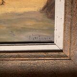 Oil on canvas signed with beautiful craftsmanship representing a Breton port.