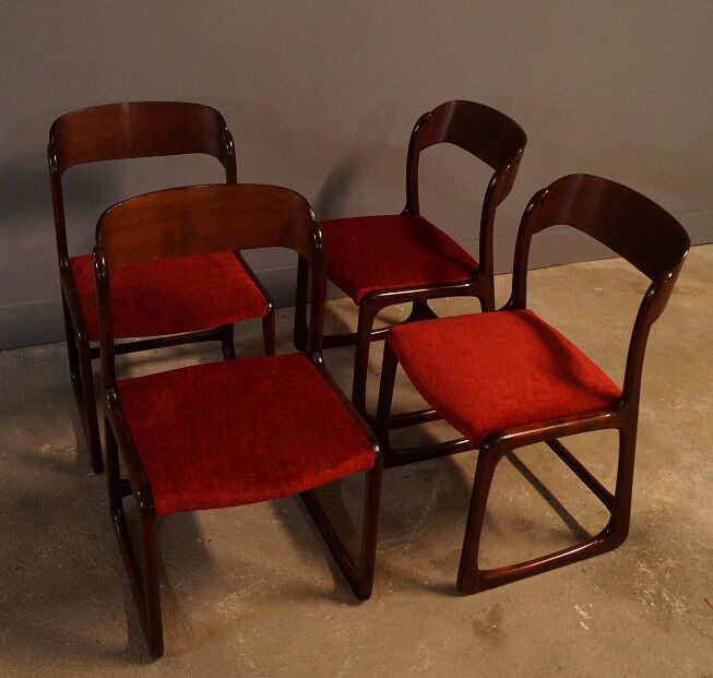 Set of 4 chairs baumann vintage 1960