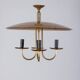 Vintage 1950s Italian-design brass and pink glass chandelier