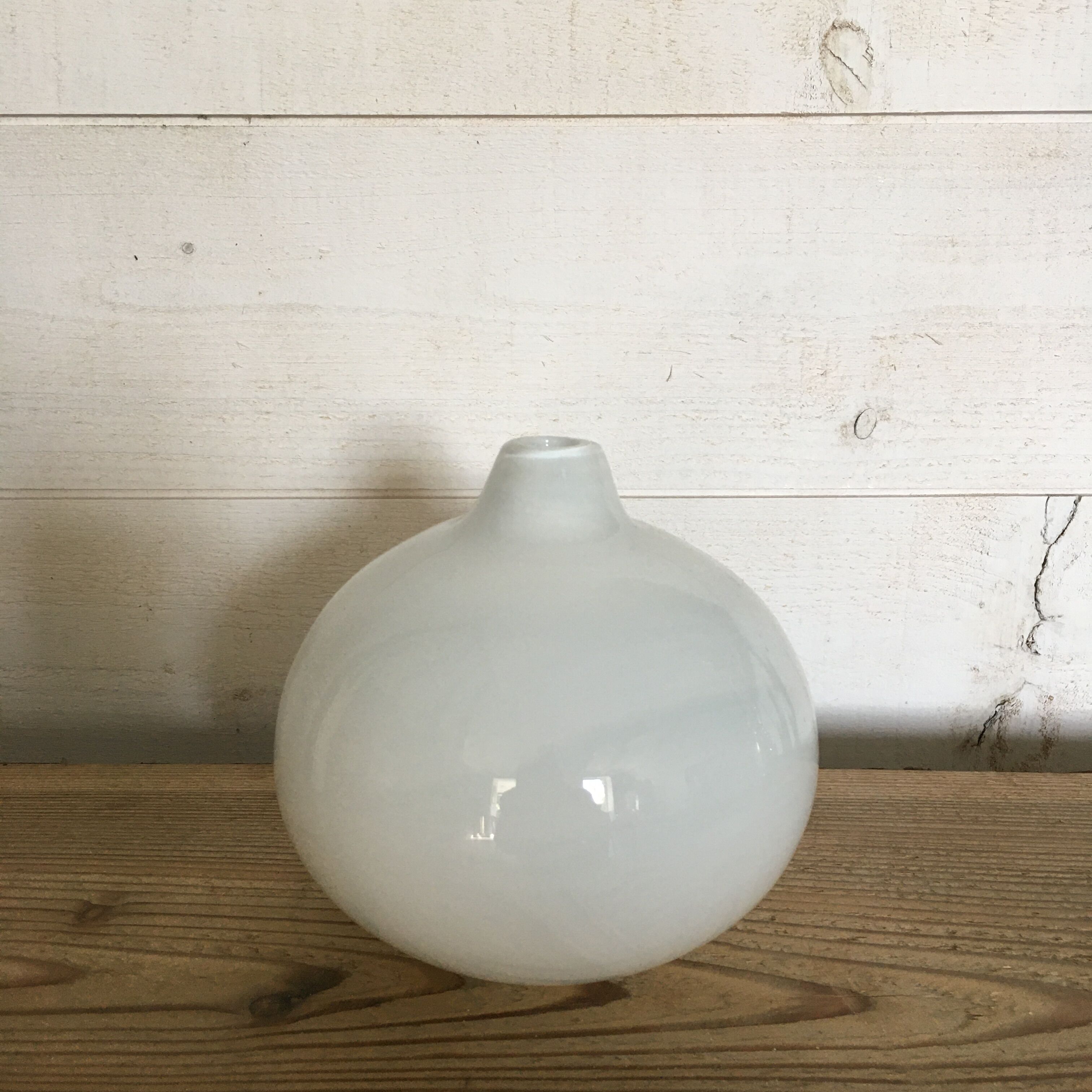 White opaline drop vase