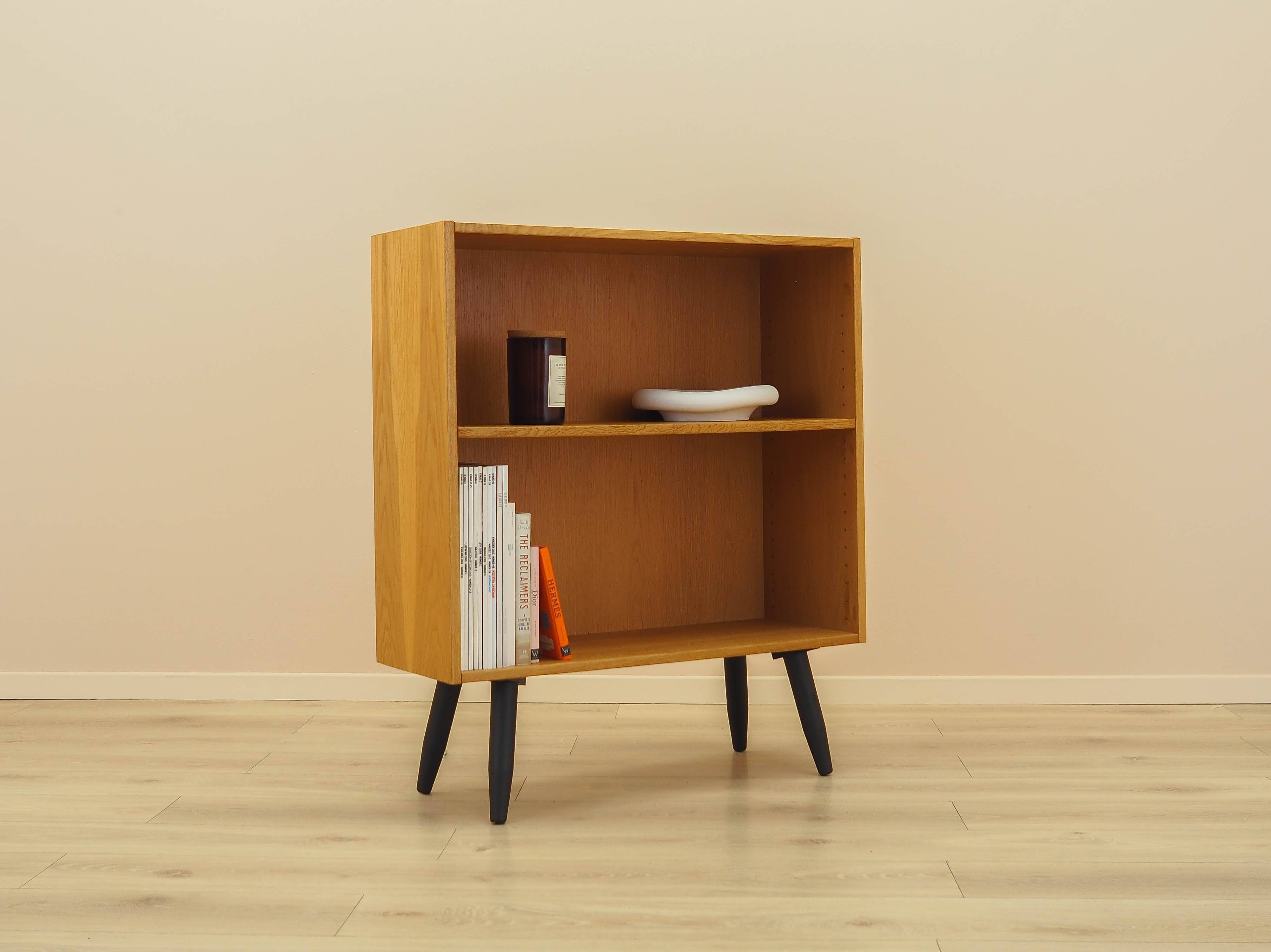 Ash shelving unit on splayed legs, Denmark, 1960s