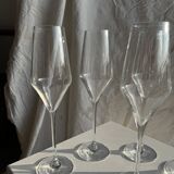 Set of 5 large champagne flutes