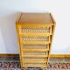Commode semainier vintage bois et osier pieds compas
