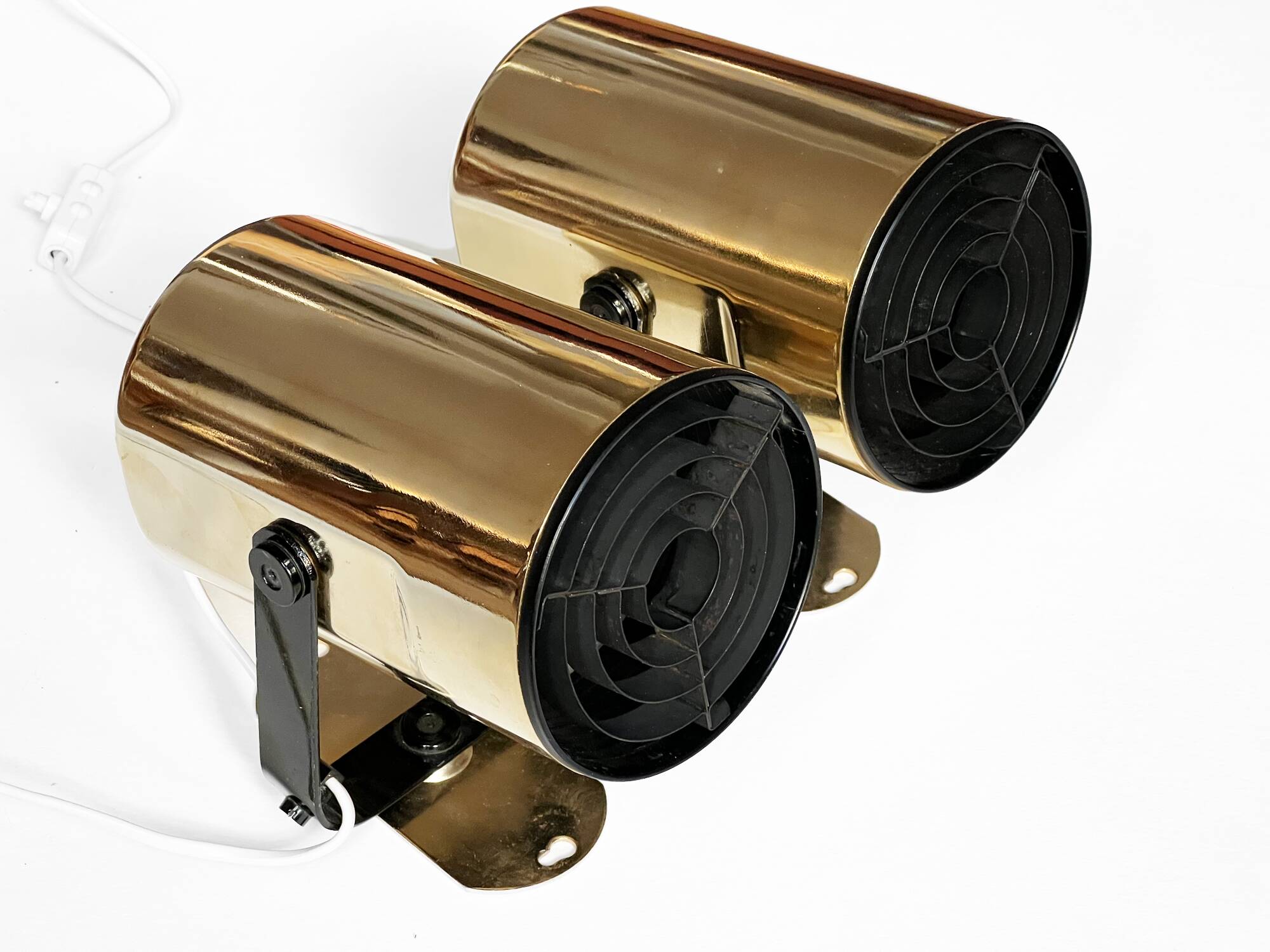 Pair of golden wall lights "Orion" by Per Sundstedt for Kosta Lampan. Sweden 1970s