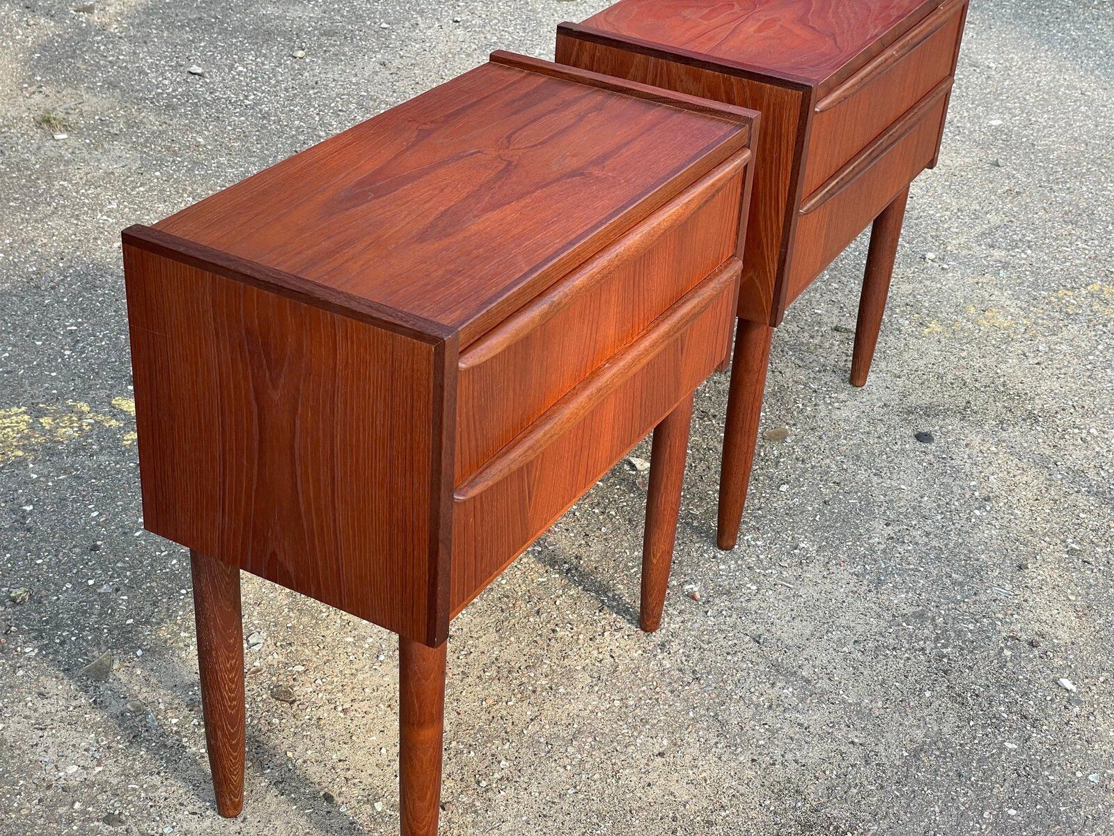 Vintage Danish teak bedside tables, 1964, set of 2