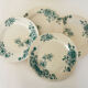4 flat plates "Anemones" iron earth