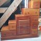 Solid exotic wood staircase cabinet - 7 Drawers and 1 door