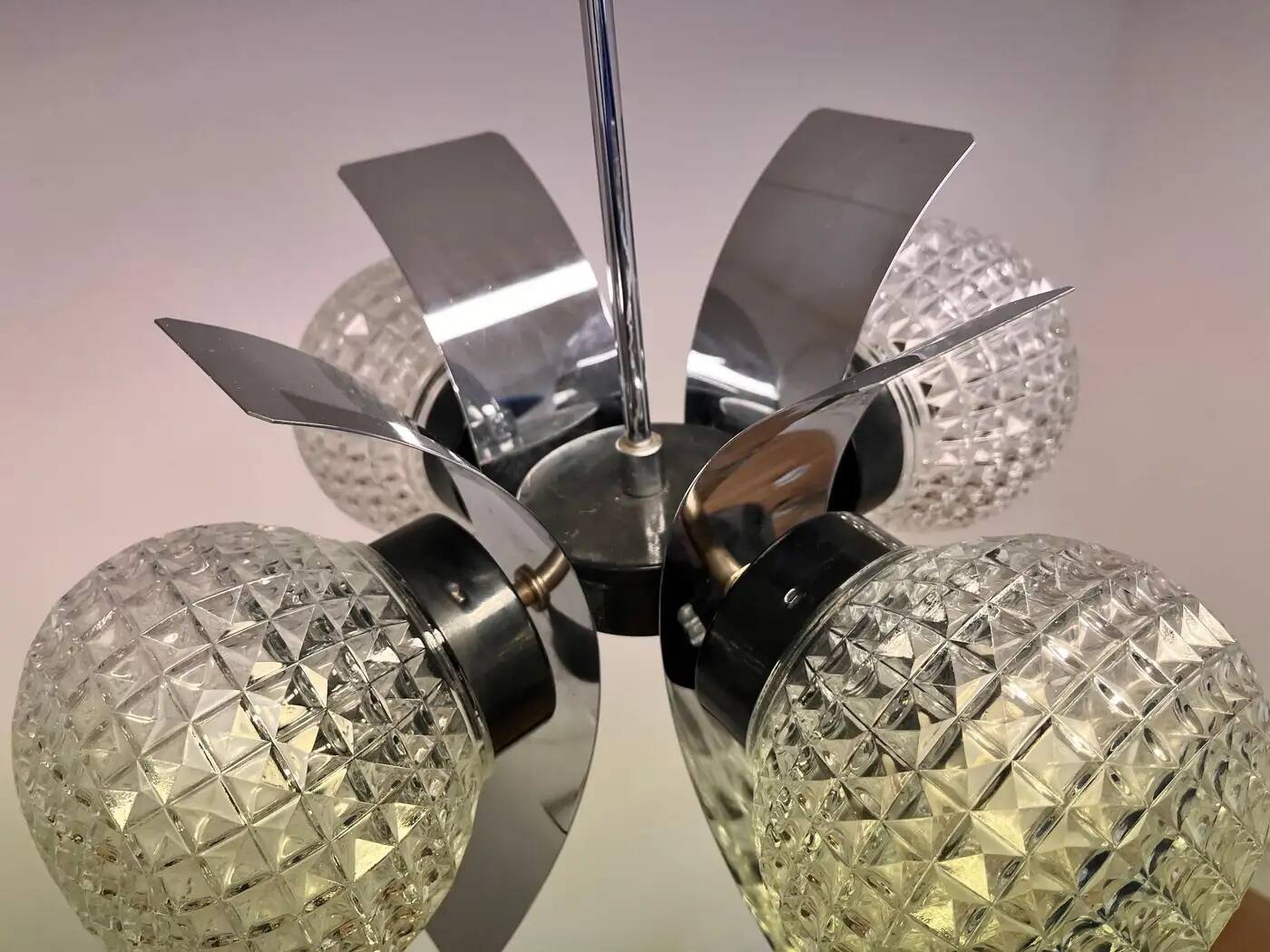 Mid-century design glass pendant - 1970s / Czechoslovakia