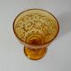 10 vintage pressed molded amber water glasses