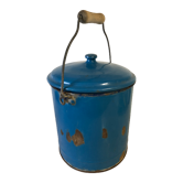 Blue enamelled bucket