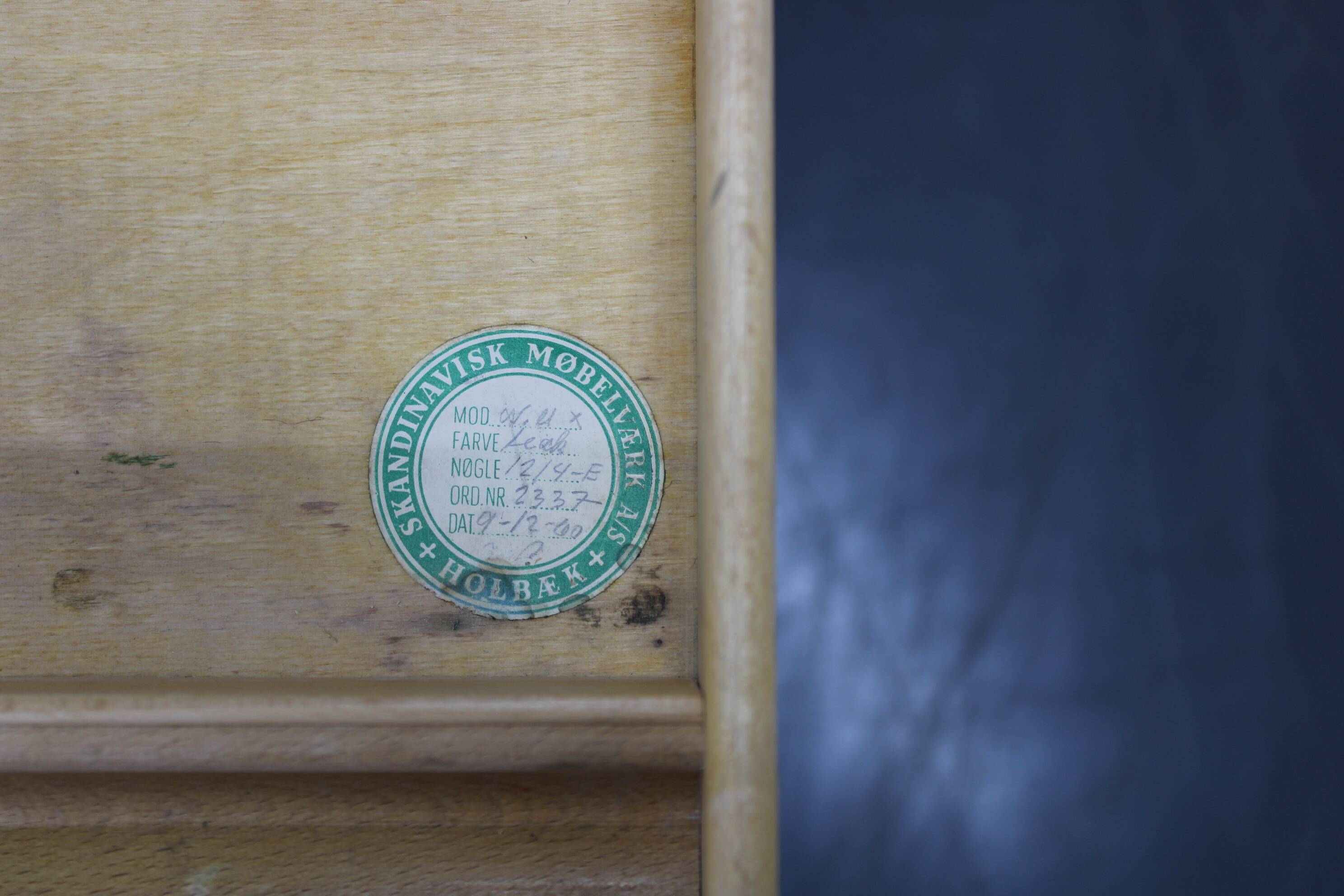 Mid-century Danish teak writing desk with brass details, 1960s