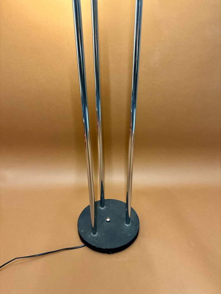 1970s opaline chrome floor lamp