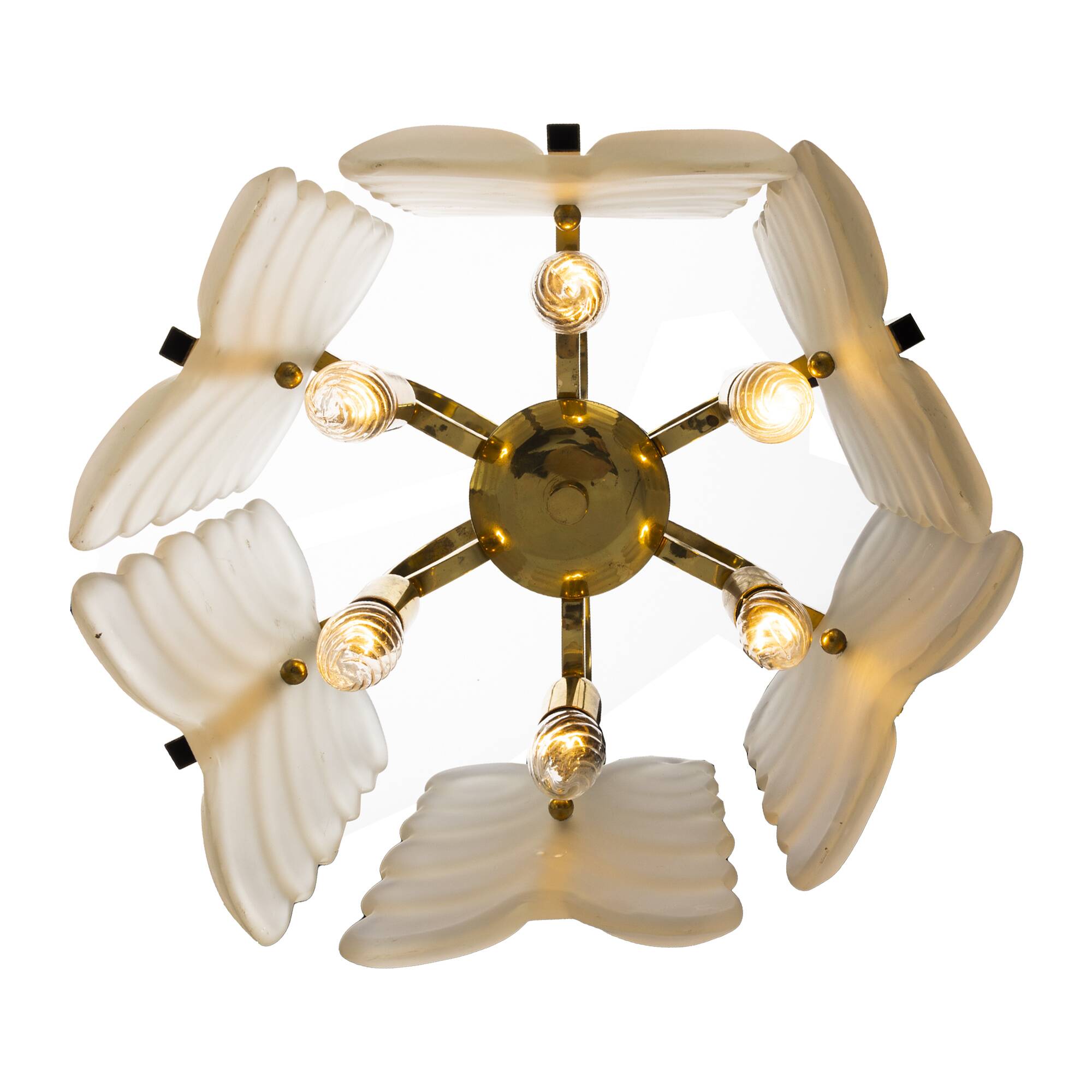 Brass and Glass Pendant Lamp by Carl Fagerlund for Orrefors