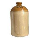 SRD bottle in beige and ocher enamelled stoneware