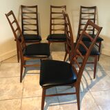 Set of 6 Scandinavian chairs in Teak "Lis" by Niels Koefoed, Circa 60's