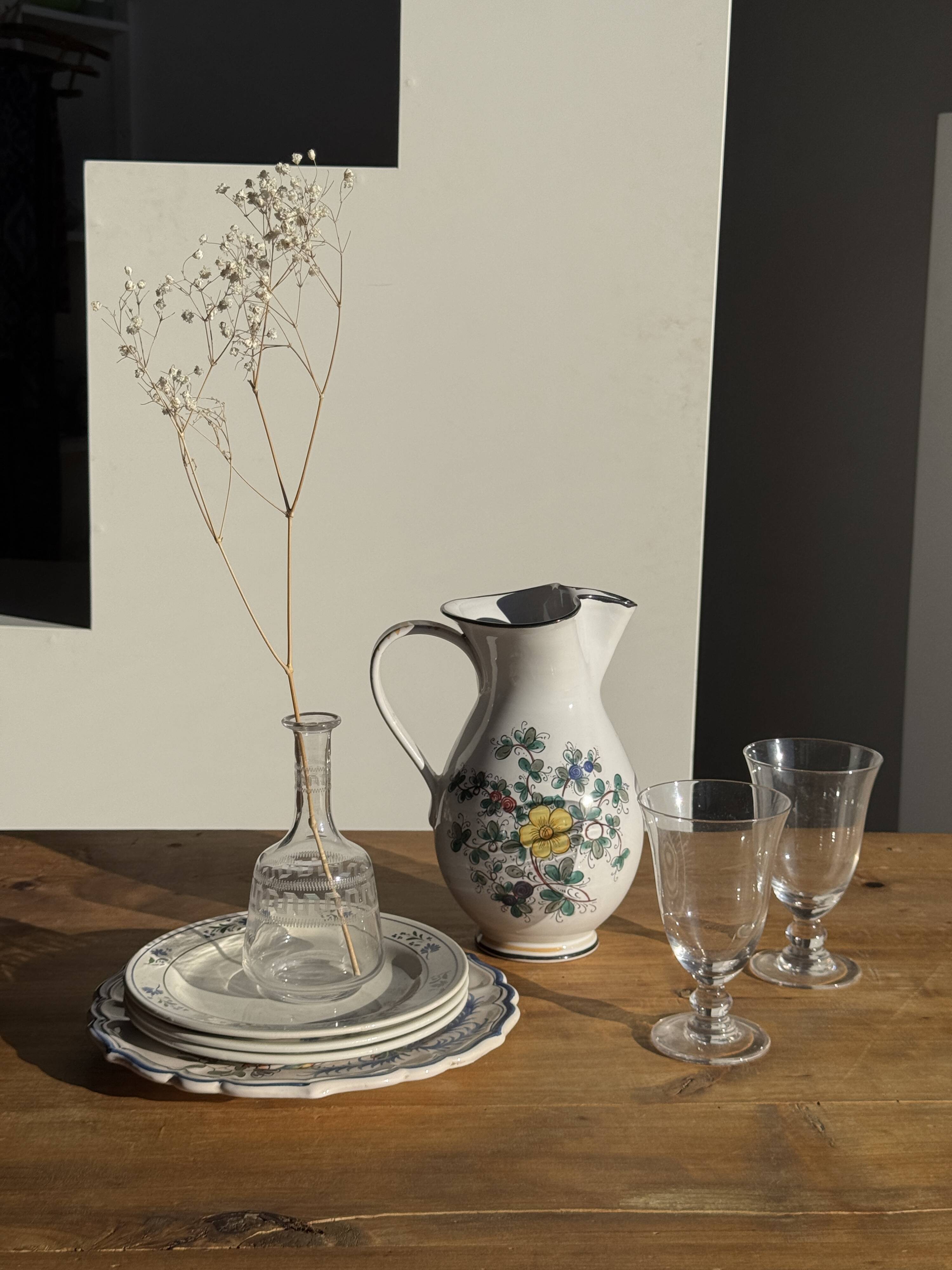 Large ceramic flower bouquet jug H23