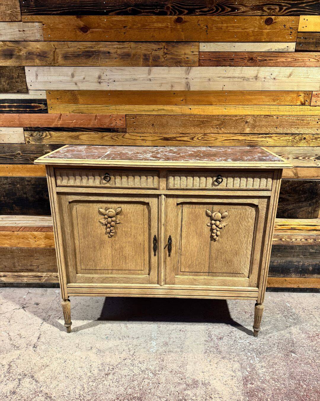 Antique sandblasted sideboard