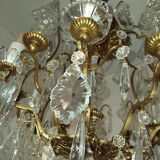 Cage chandelier with 6 light arms and crystal dagger, late 19th century
